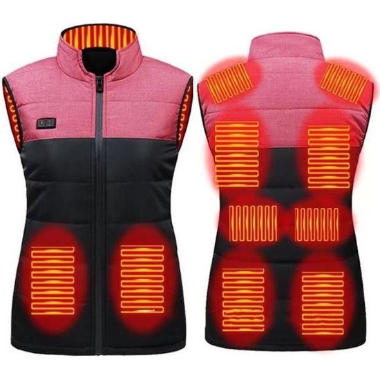 Gilet Chauffant électrique Homme/femme - 21 Zones Chauffantes, 3 Températures (40°C/50°C/60°C), USB, Sans Batterie