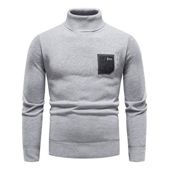 Pull Homme Col Roulé Manches Longues - Coupe Slim - Chaud Et Léger - Pour Automne Hiver - Taille M à 2XL