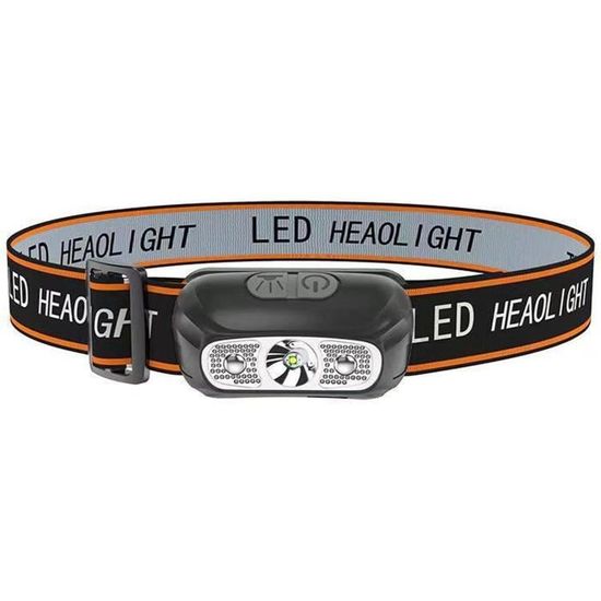 Lampe Frontale Rechargeable LED - Puissante, Légère Et Polyvalente (noir/orange)