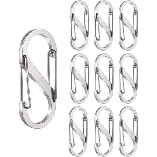 Lot De 10 Mousquetons En S En Alliage De Zinc - Double Ouverture, 31x14mm, Pour Randonnée Et Sac à Dos