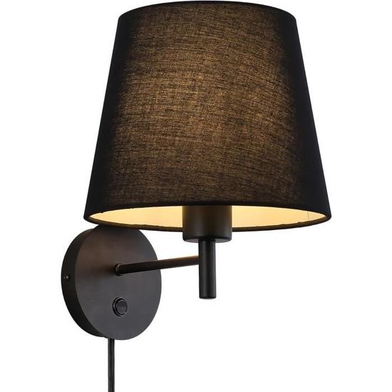Applique Murale Moderne à Bras Oscillant - Noir, Réglable, Pour Ampoule E27 - Éclairage Intérieur/extérieur IP44