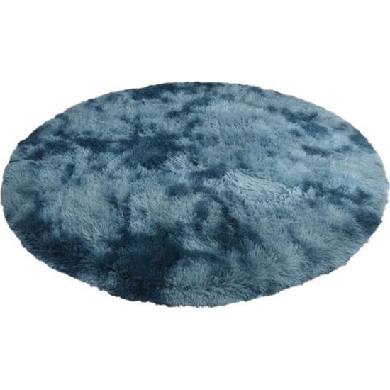 Tapis rond moelleux tapis pour salon décor enfants chambre tapis  120cm de diamètre bleu de mer