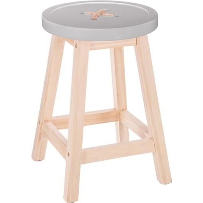 Tabouret bas Bouton -Pastel Scandi- - Atmosphera Gris