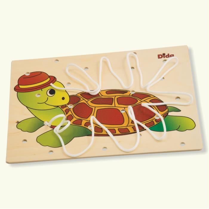 Dida - Jeu de Laçage Tortue - Jeu de lacets pour enfant - Materiel Montessori
