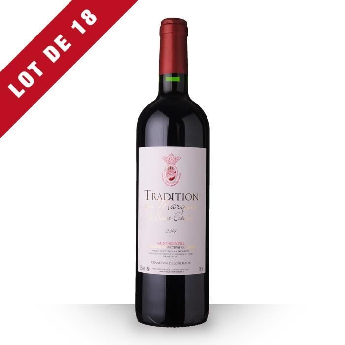 18X Tradition du Marquis 2014 Rouge 75cl AOC Saint-Estèphe - Vin Rouge