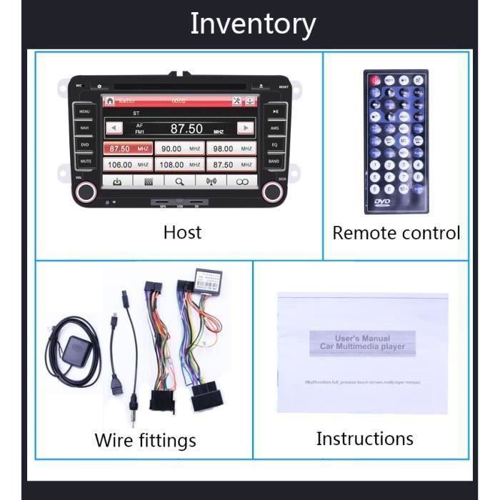 autoradio stéréo VW GOLF POLO JETTA PASSAT TIGUAN TOURAN GPS 7 pouces CD DVD pour télécommande NN7