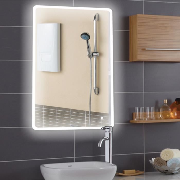 LUXS NOUVEAU design Miroir de salle de bains avec LED éclairage 70x120cm Hi-Tech Miroir mural