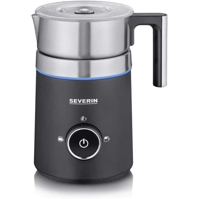 Severin Emulsionneur de Lait à Induction, Le Lait ne Brûle Pas, Chocolatière Spuma 500 Inox Brossé-Noir