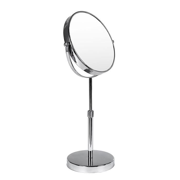 miroir de maquillage Miroirs Miroir cosmétique de table ou rasage double face sur pied mobile hauteur réglable 10 fois grossi 436