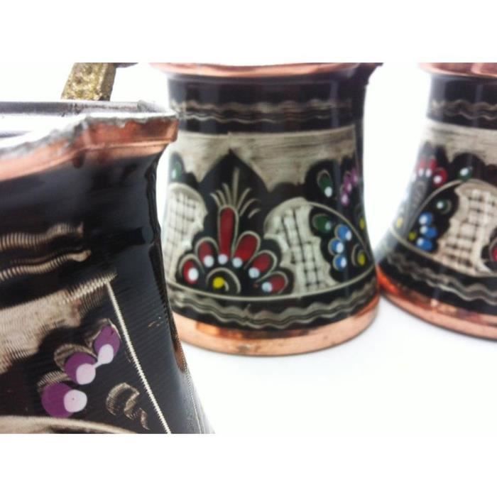 Cuillère,Cafetière arménienne turque, Cezve, Pot en cuivre fabriqué à la main, décoré, peint - Type S