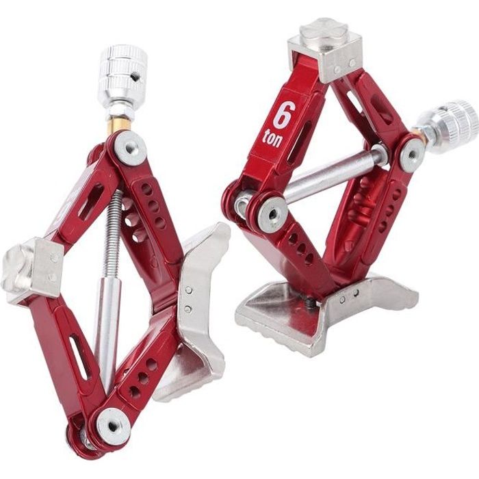 Atyhao Cric de levage RC 2 pièces en métal universel losange accessoire de levage réglable pour 1/10 voiture RC rouge