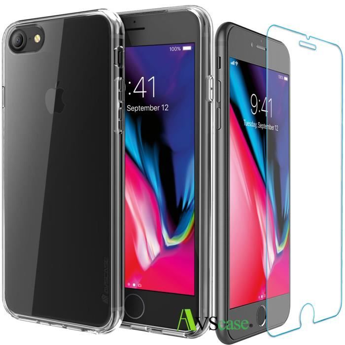 Pack iPhone 8 - 1 Coque Silicone + 1 Verre Trempé - AVSCASE