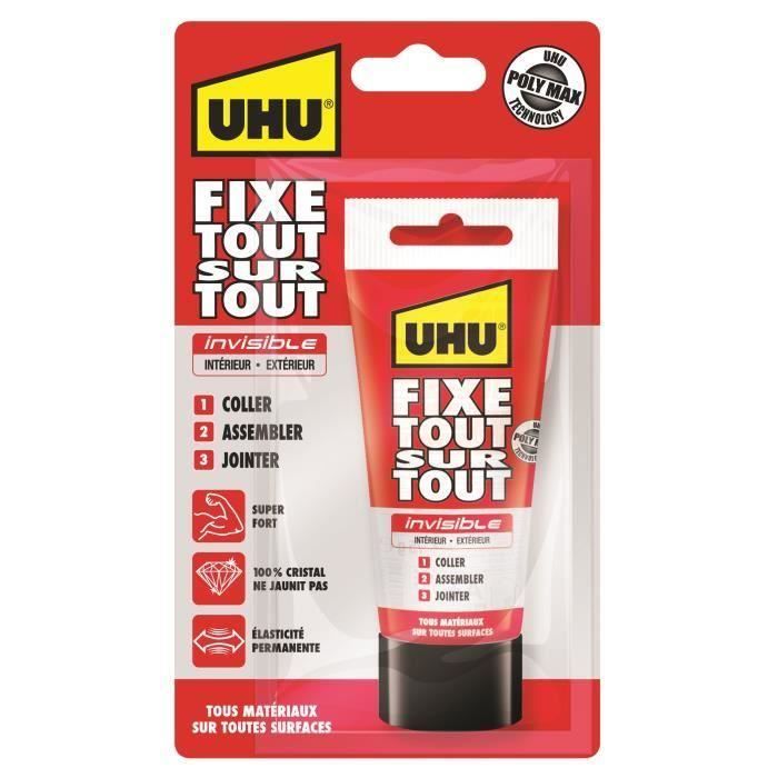 UHU Fixe Tout sur Tout Invisible 75g (Lot de 3)