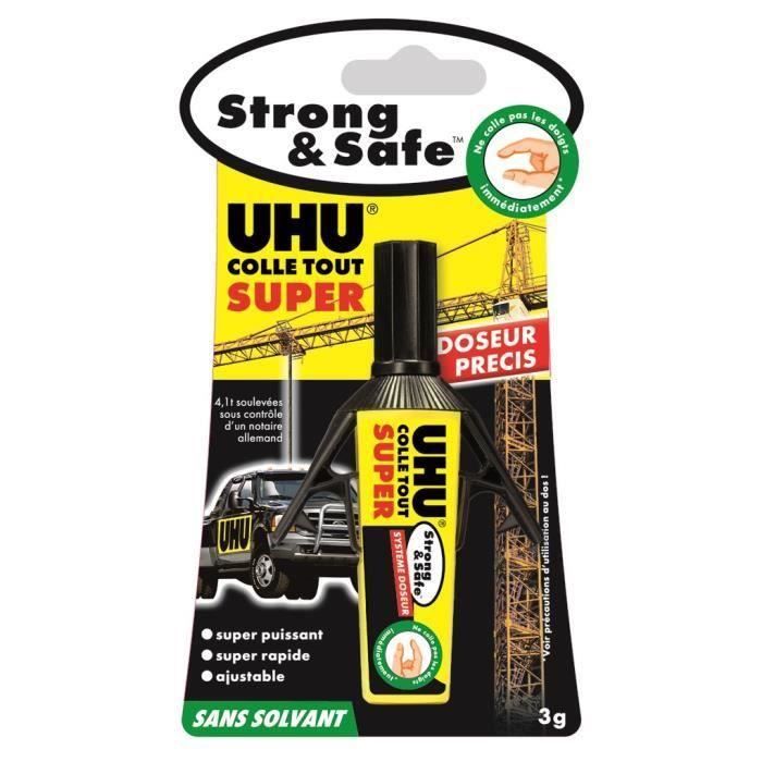 UHU Strong & Safe Sans Solvant Doseur 3g (Lot de 3)