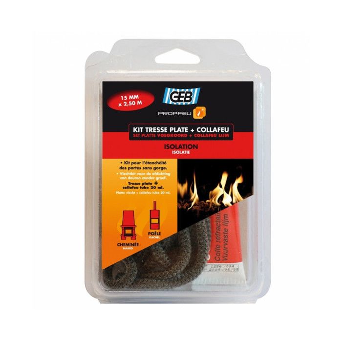 Kit tresse plate 15 mm x 2.5 m + colle