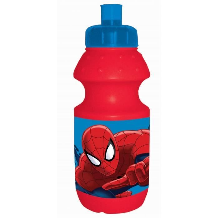 Gourde Spiderman 350 ml plastique rouge réutilisable enfant GUIZMAX