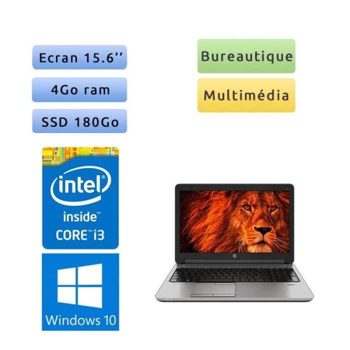 HP ProBook 650 G2 - Windows 10 - i3 4Go 180Go SSD - 15.6 - Webcam - Ordinateur Portable PC - bureautique