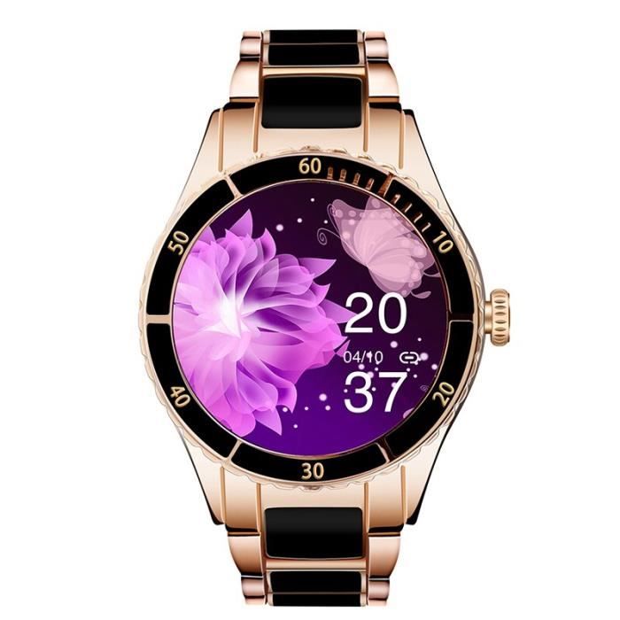 RUMOCOVO® Montre connectée pour femmes, fonctions féminines, appel Bluetooth, fréquence cardiaque, lecteur de musique,4210 - Noir