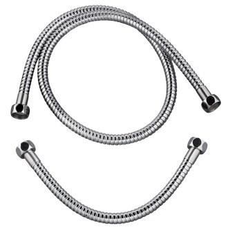 Lot de 2 flexibles en inox chromé 1m et 30 cm pour colonne de douche Wirquin 60719566, chromé