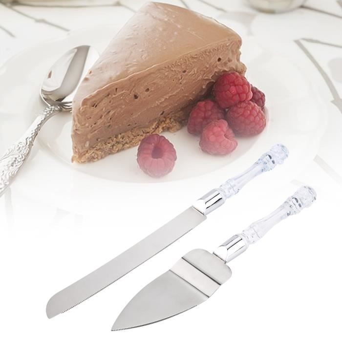 Pelle à gâteau, outil de cuisine Spatule, 2pcs acier inoxydable couteau à gâteau pelle couteau ensemble de gateau de mariage