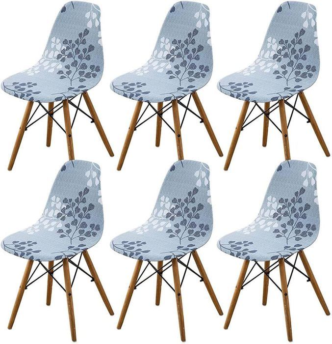 Lot de 6 Housse de Chaise Scandinaves Extensible Housse de Chaise de Salle à Manger Couverture de Chaise sans AccoudoirsStely C