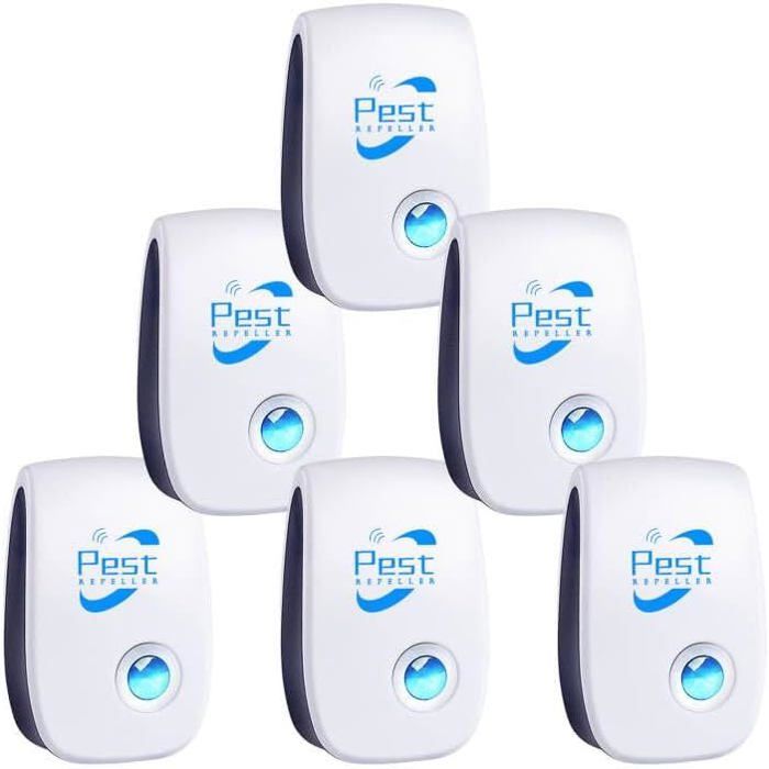 Répulsif Ultrason 6 En 1 - Anti Souris, Rats, Moustiques, Fourmis, Araignées - Écologique Et Sans Produit Chimique