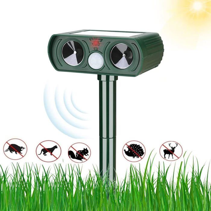 PLINO Répulsif Chat Extérieur - Répulsif Chat Ultrason - Lère LED et Alarme - Recharge Solaire PLINO Répulsif Chat Extérieur - Répulsif Chat Ultrason - Lère LED et Alarme - Recharge Solaire