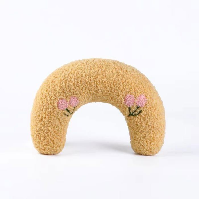Petits oreillers pour animaux de compagnie pour petits chienschatschiotsoreiller cervical en forme de U pour lintérieur (jaune)