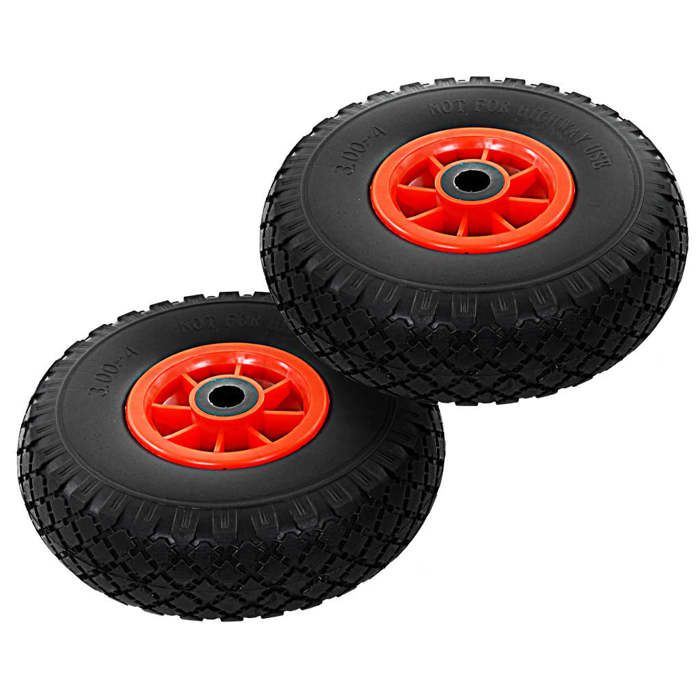 Roues De Diable Taifa Lot De 2 Pneus Et Roues De Rechange En Caoutchouc 40,6 Cm 4,80/4,00-8 Avec Trou D'alésage D'essieu De 1,9 Cm, Roue Sans Air Pour Brouette/wagon/ Diable/chariot/chariot De Jardin