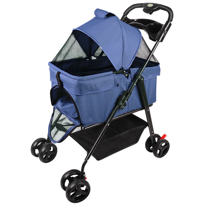 Meilleurs prix pour JEOBEST Poussette pour Chiens de Petite et Moyenne Taille, Poussette pour Chien à 4 Roues avec Bretelles, Chariot de Voyage