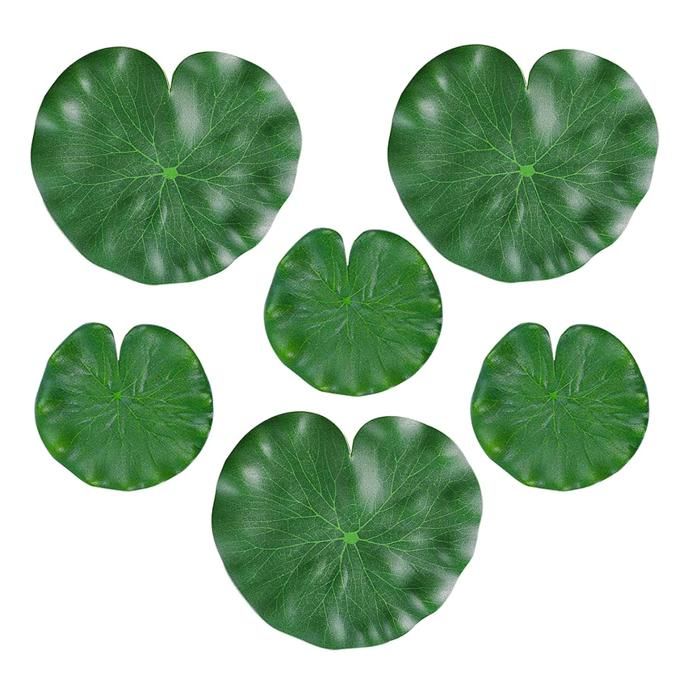 6pcs Feuilles De Lotus Artificielles Pour L'eau, Parfaites Pour La Maison Le Jardin Et La Decoration De Fetedemi Ouvert 10 Cm Blanc 88408702