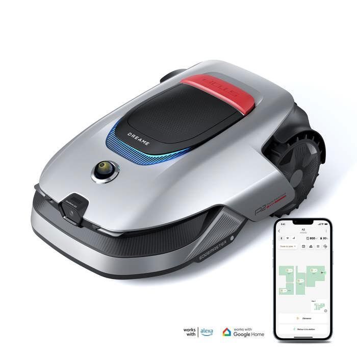 DREAME A2 3000 TONDEUSE ROBOT sans Fil Périphérique 3D-LiDAR+ Caméra IA Cartographie Double Fusion Pelouses 3km² Contrôle via App