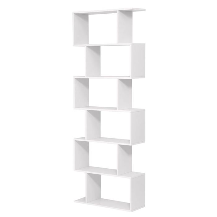 Bibliothèque - HELLOSHOP26 - Étagère contemporaine - 6 niveaux - Blanc - Meuble de rangement Bibliothèque - HELLOSHOP26 - Étagère contemporaine - 6 niveaux - Blanc - Meuble de rangement