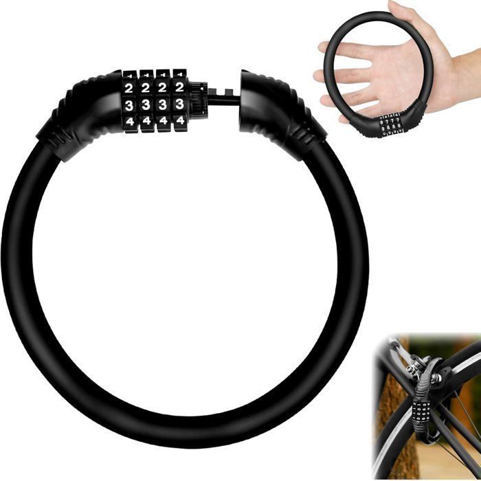 2 Pieces Antivol Casque Moto 150 cm Portable Helmet Lock Code à 4 Chiffres Cadenas Vélo Pour Vélos Motos Poussettes Trottinette