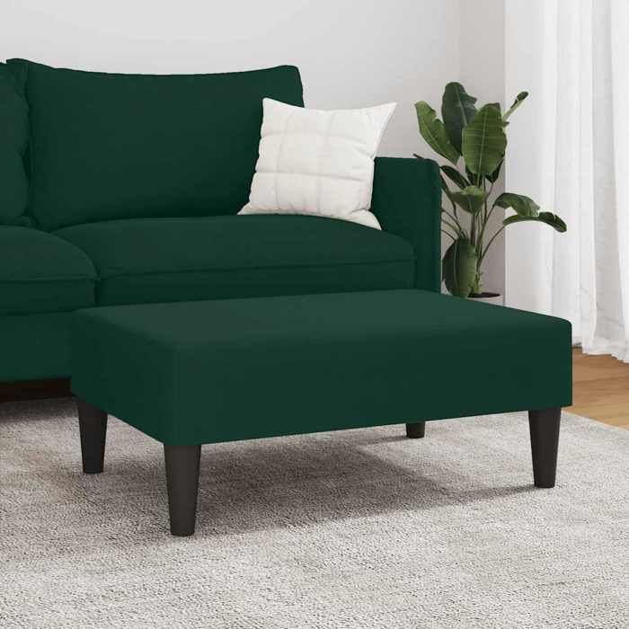 BEL-ACHAT* Petit fauteuil/chaise - ABBOTI - Repose-pied - vert foncé 77x55x31 cm velours Prom76988092