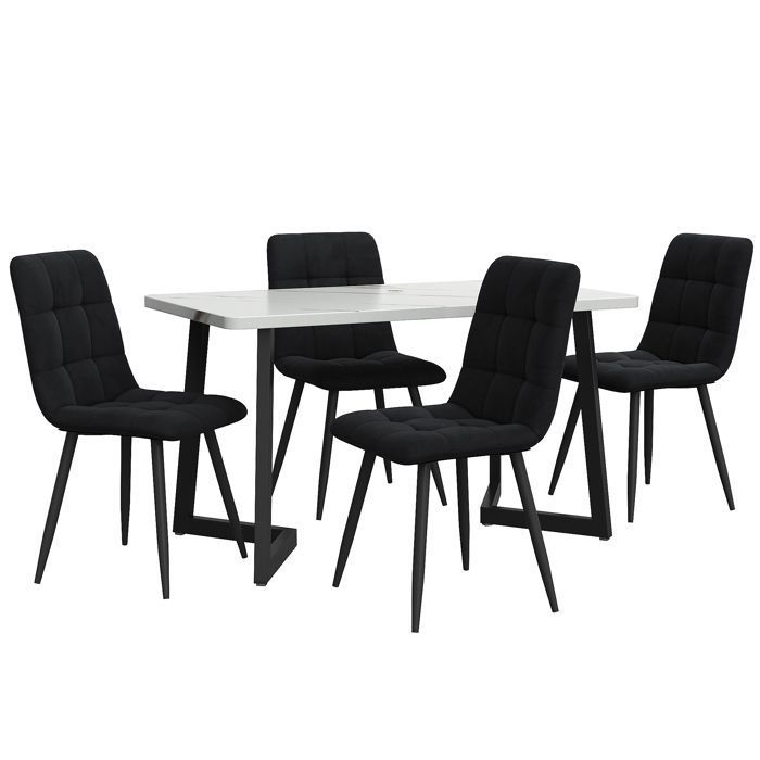 Table de salle à manger avec 4 chaises table de salle à manger rectangulaire table de cuisine moderne chaise de salle à manger en