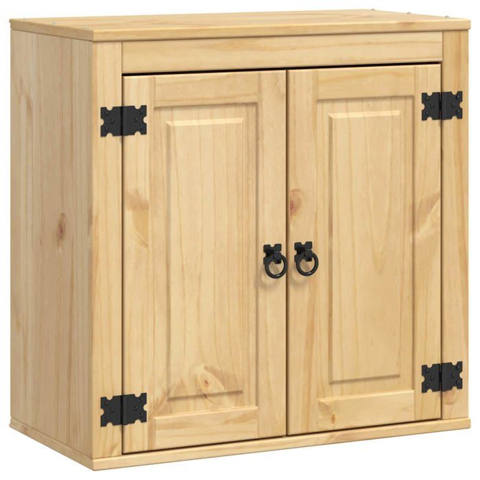 Armoire en pin massif - vidaXL - Miel - 60x32x40 cm - Grand espace de stockage - 1 étagère - 2 portes - Usage intérieur