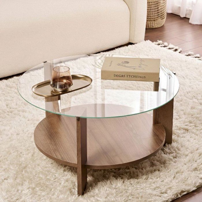 Table basse De Salotto Canevino Dmora en bois plaqué marron noyer 75x75x40h cm Table basse De Salotto Canevino Dmora en bois plaqué marron noyer 75x75x40h cm