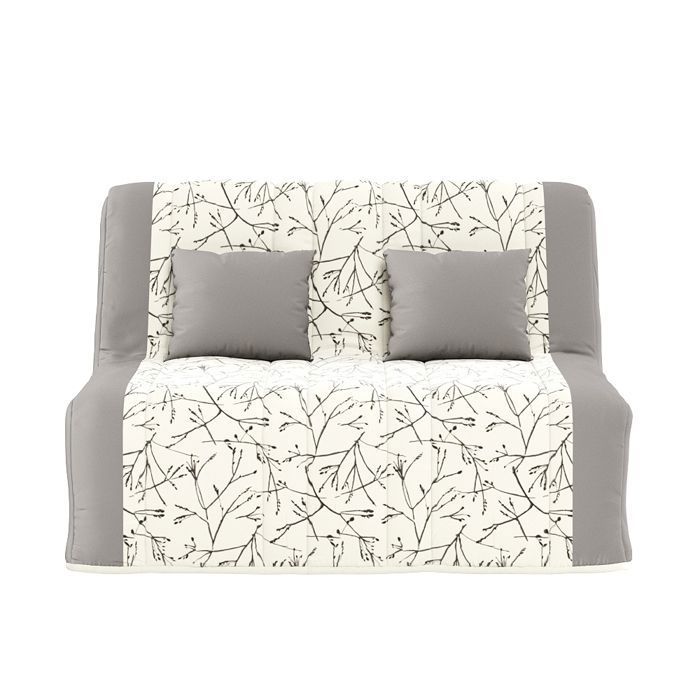 Banquette convertible GAIA BZ couchage 160x200 avec 2 coussins OFFERTS Gris à motifs Banquette convertible GAIA BZ couchage 160x200 avec 2 coussins OFFERTS Gris à motifs