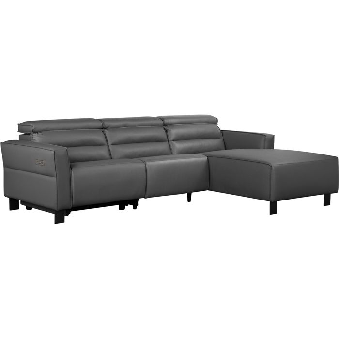 Carpari-canapé Dangle 3 Places Avec 1 Relax Électrique droit En Pu Gris