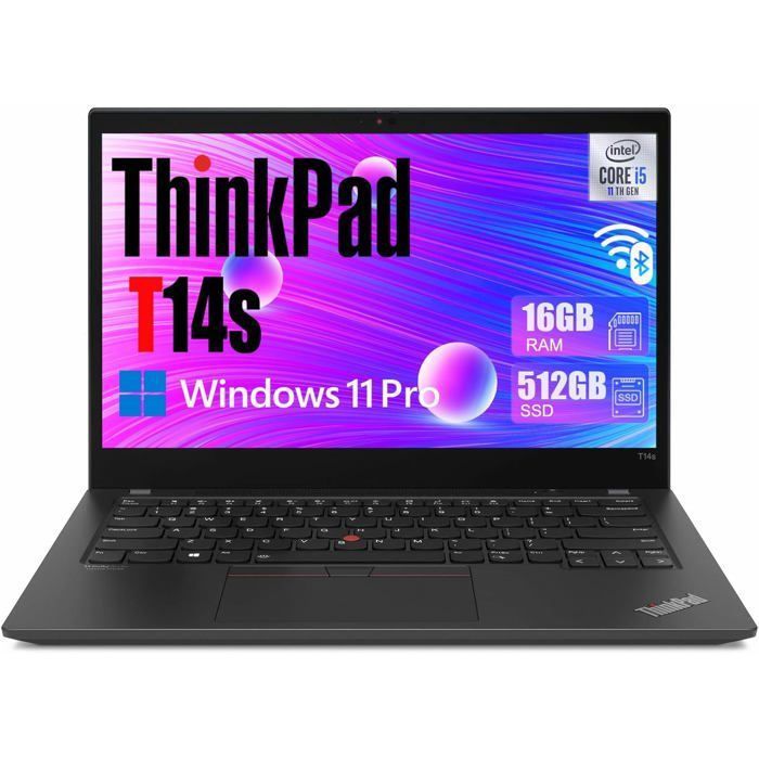 Lenovo ThinkPad T14s Gen 2 14 FHD i5-1135G7 16 Go RAM 512 Go SSD Clavier US (QWERTY) Win 11 Pro- Reconditionné -Excellent état Reconditionné - Lenovo reconditionné disponible sur Cdiscount Seconde Vie