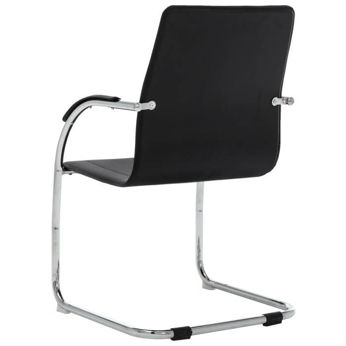 Fauteuil Ergonomique - Noir - Chaise de bureau cantilever - 1 PLACE - Noir Similicuir 55x59x88 cm F68 Fauteuil Ergonomique - Noir - Chaise de bureau cantilever - 1 PLACE - Noir Similicuir 55x59x88 cm F68