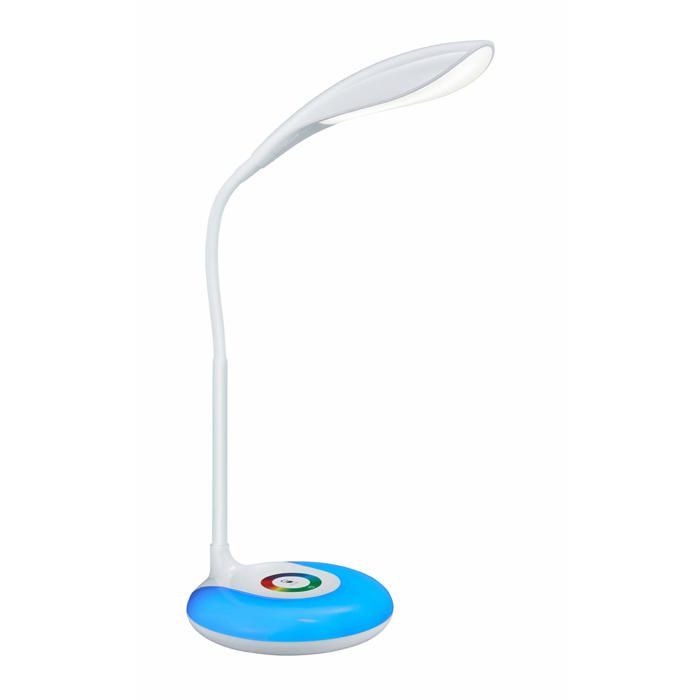 Reality Leuchten Krait R52781201 Lampe de bureau LED en plastique blanc avec pied avec changement de couleur LED RVB 3 5 W