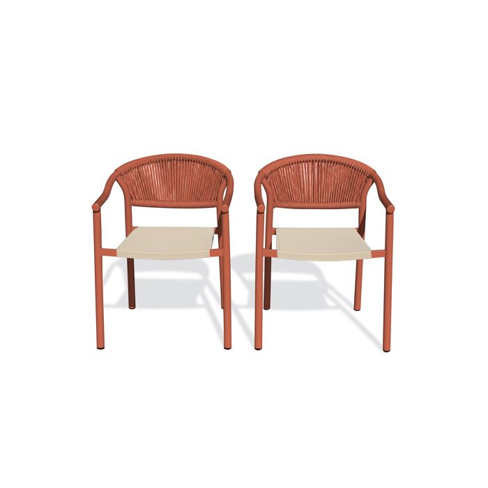 Lot de 2 fauteuils de jardin - - Terracotta - SUMBA