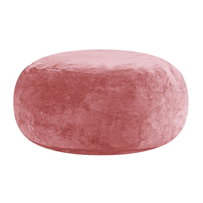 WOVREO Pouf poire 4FT adulte 100 x 100 x 50 cm modulable pliable housse lavable eponge rose