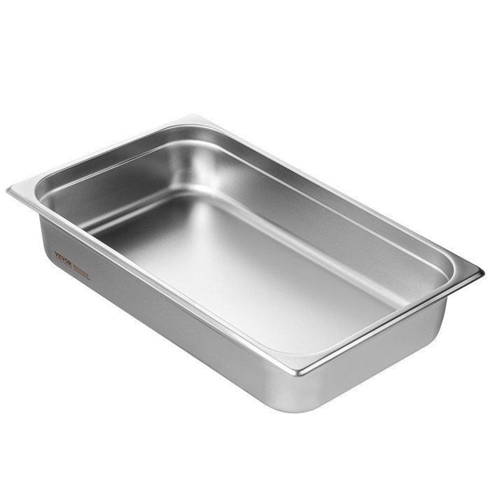 Bac Gastronorme GN 1/1 inox 13 9L-épaisseur 0 8mm profondeur 10 7cm résistant chaleur/froid pour fours réfrigérateurs & restauration