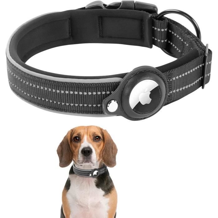 Meilleurs prix pour Collier Airtag Chien - AQSACOKIYA - Nylon Doux Rembourré en Néoprène - Réfléchissant - Taille S