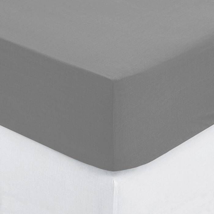 Wolkenfeld Drap-Housse 140x200 à 160x200 Cm 100% Coton Jersey Super Doux - Gris Clair - Pour Matelas Jusqu'à 20cm