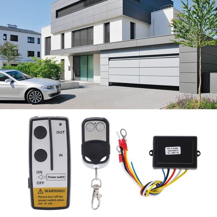 Kit Télécommande Sans Fil Pour Treuil 12V/24V Qiilu - Portée 75 Pieds - Pour VTT, SUV, Camion (Rouge) - 7