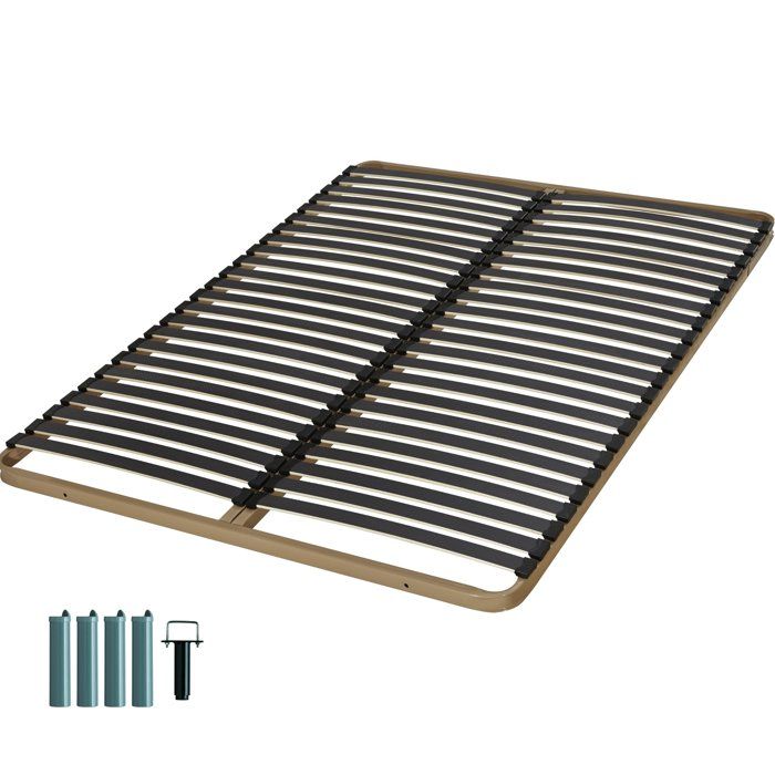Sommier + jeu de pieds 160x200 Theta 2x24 lattes Sommier + jeu de pieds 160x200 Theta 2x24 lattes